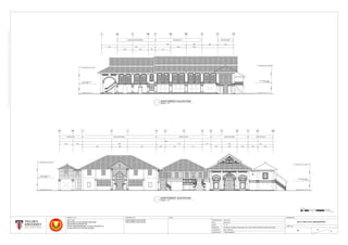 25004400
FIRST FLOOR LEVEL
GROUND LEVEL (G.L. 0)
28004600
FIRST FLOOR LEVEL
GROUND LEVEL (G.L. 0 )
1 1a 2 2a 3 5a 5b 6 8 10
33768
3950
3955
MUSEUM MAIN ENTRANCE
9790 20023
3990 1850 3917
3990
4062 3985 4070
WEDDING HALL PRAYER ROOM
54735
2780
9515
48154080 3975
21702450
2283
18927
471573677480
3450 6410
2465 3945
11813
2760
RUMAH PELAMINMIDDLE ROOMEXHITBITION AREA PRAYER ROOMWASH ROOM
25004400
FIRST FLOOR LEVEL
GROUND LEVEL (G.L. 0 )
32404200
FIRST FLOOR LEVEL
GROUND LEVEL (G.L. 0)
A0A1ABCDEFGHJKLMN
STARTING DATE
DATE
SCALE
CHECKED BY
20.01.2017
06.03.2017
1 : 75
RACHAEL CHEONG, LIM ZIA HUEI, TEO VI VIEN, CHONG CHIN PING, WONG WAN JIUAN
MR. KHAIROOL
TRM'S MEMBERS
SOUTHWEST ELEVATION
NORTHWEST ELEVATION
PROJECT TITLE
MEASURED BY
DRAWN BY
ARC 1215
METHODS OF DOCUMENTATION AND
MEASURED DRAWING ON
ROYAL MUSEUM KEDAH, LOT 82, SEKSYEN 16
ALOR STAR, KOTA SETAR, KEDAH
DRAWING TITLE NOTE
2017/ ARC1215/ RMUZKEDAH
B 07
31
DRAWING NO.
SHEET NO.
0 0.5 1 21.5 3 4 5 6 7 7.5 (M)
M 1 : 75
SCALE 1 : 75
NORTHWEST ELEVATION
SCALE 1 : 75
SOUTHWEST ELEVATION
 