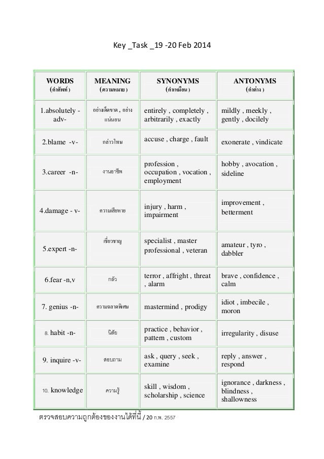 Pdf key synonyms_antomyms2014
