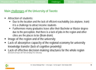 In the region – for the region? The multiple roles of universities for their (rural) siting region Slide 38
