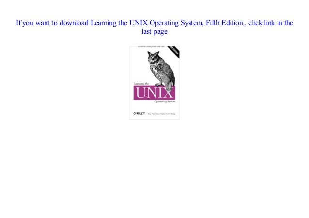 learning the unix operating system 5th edition pdf download