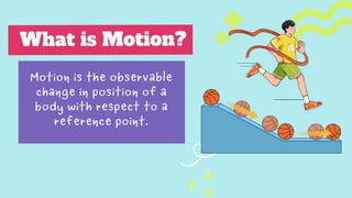 Motion is the observable
change in position of a
body with respect to a
reference point.
 
