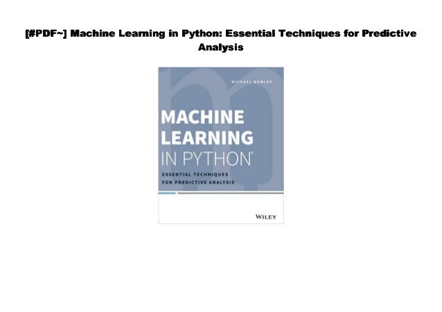 predictive analysis using machine learning