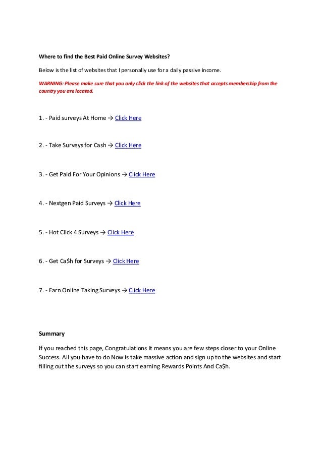 The Top 7 highest Paying Online $urvey We$ite$