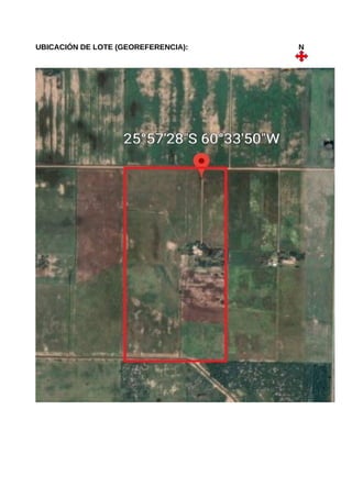 UBICACIÓN DE LOTE (GEOREFERENCIA): N
 