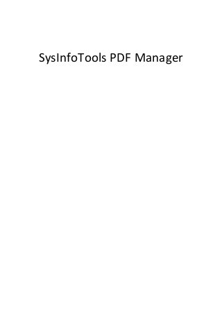 SysInfoTools PDF Manager
 