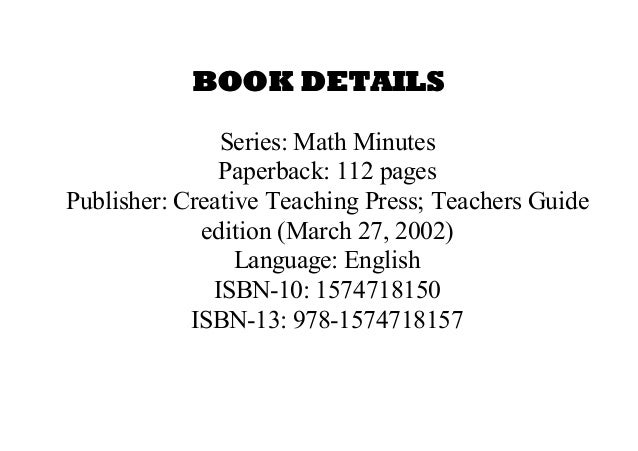 [PDF] Math Minutes, 4th Grade