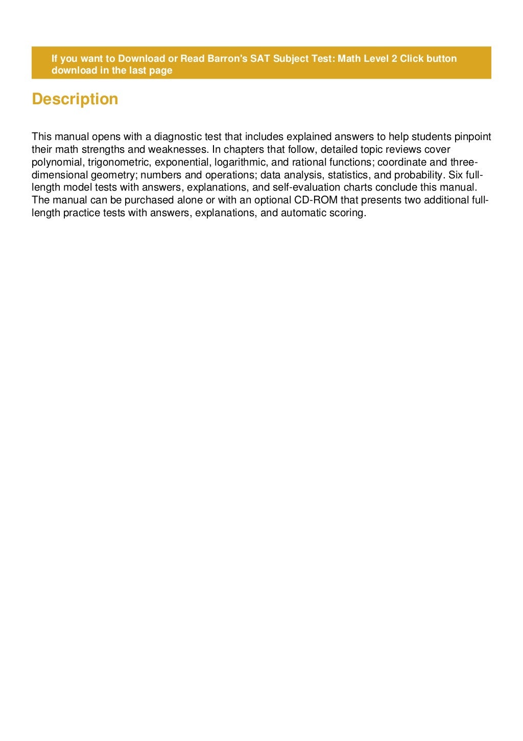 [PDFmobiePub]Barron's SAT Subject Test: Math Level 2#FullAcces