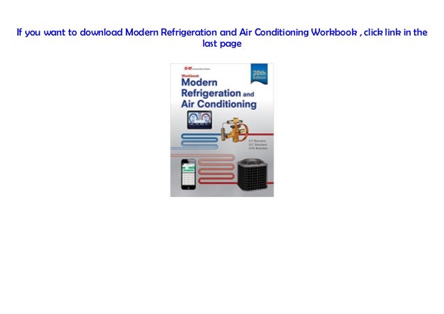Download Modern Refrigeration And Air Conditioning Workbook