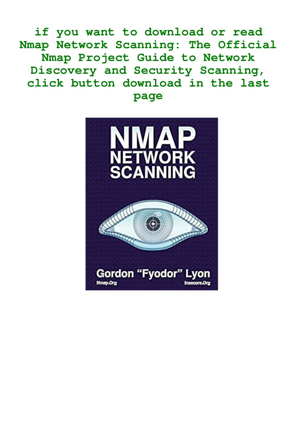 [Pdf]$$ Nmap Network Scanning The Official Nmap Project Guide to ...
