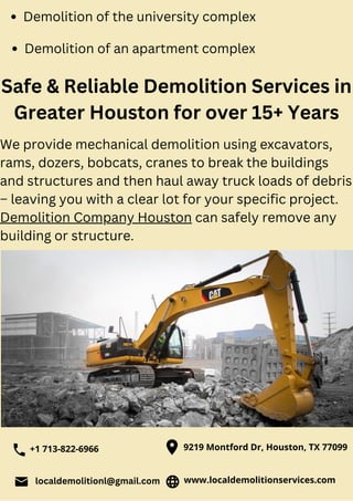 Demolition Company Houston | Local Demolition Services