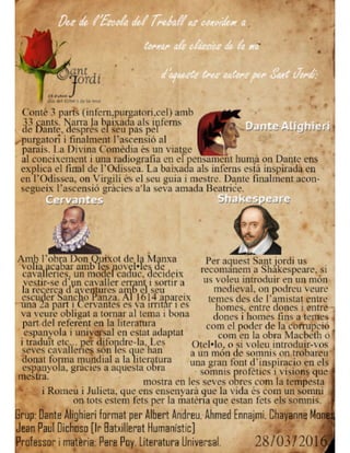 Dante, Shakespeare & Cervantes