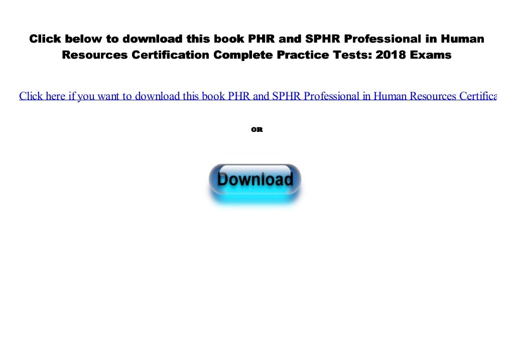 [Download] PHR and SPHR Professional in Human Resources Certification