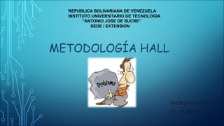 METODOLOGÍA HALL
YHORIANA FERRER
VI: 28.497.799
REPUBLICA BOLIVARIANA DE VENEZUELA
INSTITUTO UNIVERSITARIO DE TECNOLOGIA
“ANTONIO JOSE DE SUCRE”
SEDE / EXTENSION
 