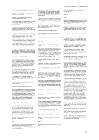Free Culture / Culture Libre // Lawrence Lessig

67 Copyright Law Revision-CATV, 169 (joint statement of Arthur B. Krim,           86 Alors qu'il n'y a pas de bonne estimation du nombre de magasins de           109 Howard B. Abrams, "The Historic Foundation of American Copyright
president of United Artists Corp., and John Sinn, president of United             CDs d'occasion existants, en 2002, il y avait 7 198 vendeurs de livres          Law : Exploding the Myth of Common Law Copyright," Wayne Law
                                                                                  d'occasion aux Etats Unis, soit une augmentation de 20 pour cent depuis         Review 29 (1983) : 1152.
                                                                                  1993. Voir Book Hunter Press, The Quiet Revolution : The Expansion of
                                                                                  the Used Book Market (2002), disponible au lien #19. Les ventes de CDs
68 Copyright Law Revision-CATV, 209 (statement of Charlton Heston,                d'occasion se sont chiffrées à 260 millions de dollars 2002. Voir National
president of the Screen Actors Guild).                                            Association of Recording Merchandisers, "2002 Annual Survey Results",           110 Ibid., 1156.
                                                                                  disponible au lien #20.

69 Copyright Law Revision-CATV, 216 (statement of Edwin M.                                                                                                        111 Ibid.
Zimmerman, acting assistant attorney general).                                    87 Voir Transcript of Proceedings, dans la réédition de Napster Copyright
                                                                                  Litigation at 34- 35 (N.D. Cal., 11 July 2001), nos. MDL-00-1369 MHP, C
                                                                                  99-5183 MHP, disponible au lien #21. Pour un compte rendu du litige et de       112 Pour un excellent argument qu'un tel usage est un "usage loyal", mais
70 Voir, par exemple, National Music Publisher's Association, The Engine          son coût sur Napster, voir Joseph Menn, All the Rave : The Rise and Fall of     que les avocats ne permettent pas la reconnaissance que c'est de l'"usage
of Free Expression : Copyright on the Internet-The Myth of Free                   Shawn Fanning's Napster (New York : Crown Business, 2003), 269-82.              loyal", voir Richard A. Posner with William F. Patry, "Fair Use and
Information, disponible au lien #13. "La menace du piratage - l'utilisation                                                                                       Statutory Reform in the Wake of Eldred ", University of Chicago Law
du travail créatif de quelqu'un d'autre sans permission ni compensation - a                                                                                       School, 5 aout 2003.
augmenté avec Internet."                                                          88 Copyright Infringements (Audio and Video Recorders) : Hearing on S.
                                                                                  1758 Before the Senate Committee on the Judiciary, 97th Cong., 1st and
                                                                                  2nd sess., 459 (1982) (témoignage de Jack Valenti, président, Motion            113 Techniquement, les droits qu'Alben devait clarifier étaient
71 Voir IFPI (International Federation of the Phonographic Industry), The         Picture Association of America, Inc.).                                          principalement ceux de publicité - les droits qu'un artiste a pour contrôler
Recording Industry Commercial Piracy Report 2003, juillet 2003,                                                                                                   l'exploitation commerciale de son image. Mais ces droits, également,
disponible au lien #14. Voir aussi Ben Hunt, "Companies Warned on Music                                                                                           encombrent la créativité "Ripper, Mixer, Graver", comme le montre ce
Piracy Risk", Financial Times, 14 février 2003, 11.                               89 Copyright Infringements (Audio and Video Recorders), 475.                    chapitre.


72 Voir Peter Drahos avec John Braithwaite, Information Feudalism : Who           90 Universal City Studios, Inc. v. Sony Corp. of America, 480 F. Supp.          114 U.S. Department of Commerce Office of Acquisition Management,
Owns the Knowledge Economy ? (New York : The New Press, 2003),                    429, 438 (C.D. Cal., 1979).                                                     Seven Steps to Performance-Based Services Acquisition.
10-13, 209. L'accord sur les aspects concernant le commerce des droits de
propriété intellectuelle (circulation) oblige les nations membres à créer des
mécanismes administratifs et exécutifs pour les droits de propriété
intellectuelle, une proposition coûteuse pour les pays en voie de                 91 Copyright Infringements (Audio and Video Recorders), 485 (testimony          115 La tentation demeure, toutefois. Brewster Kahle rapporte que la
développement. De plus, les droits exclusifs d'exploitation peuvent               of Jack Valenti).                                                               Maison Blanche change ses propres communiqués de presse sans
conduire à des prix plus élevés pour les industries principales comme                                                                                             l'annoncer. Un communiqué de presse du 13 mai 2003 affirmait "Combat
l'agriculture. Les critiques de la question de la circulation mettent en doute                                                                                    Operations in Iraq Have Ended". Cela fut changé plus tard, sans annonce,
la disparité entre les fardeaux imposés aux pays en voie de développement                                                                                         en "Major Combat Operations in Iraq Have Ended." Courriel de Brewster
et les avantages conférés aux pays industrialisés. Les circulations               92 Universal City Studios, Inc. v. Sony Corp. of America, 659 F. 2d 963         Kahle, 1er décembre 2003.
permettent vraiment aux gouvernements d'utiliser des brevets d'invention          (9th Cir. 1981).
pour le public, des utilisations sans but lucratif et sans obtenir tout d'abord
la permission du détenteur du brevet. Les pays en voie de développement                                                                                           116 Doug Herrick, "Toward a National Film Collection : Motion Pictures at
peuvent être capables de l'utiliser pour gagner les avantages de brevets          93 Sony Corp. of America v. Universal City Studios, Inc., 464 U.S. 417,         the Library of Congress," Film Library Quarterly 13 nos. 2-3 (1980) : 5;
d'invention étrangers aux prix inférieurs. C'est une stratégie prometteuse
pour des pays en voie de développement dans la structure des circulations.        431 (1984).                                                                     Anthony Slide, Nitrate Won't Wait : A History of Film Preservation in the
                                                                                                                                                                  United States ( Jefferson, N.C. : McFarland & Co., 1992), 36.


73 Pour une analyse de l'aspect 'impact économique' de la technologie de          94 Ceux-ci sont les cas les plus importants dans notre histoire, mais il y a
copie, voir Stan Liebowitz, Rethinking the Network Economy (New York :            d'autres affaires aussi. La technologie de la bande audio numérique (DAT),      117 Dave Barns, "Fledgling Career in Antique Books : Woodstock
Amacom, 2002), 144-90. "Dans quelques cas ... l'impact du piratage sur la         par exemple, a été régulée par le Congrès pour minimiser le risque de           Landlord, Bar Owner Starts a New Chapter by Adopting Business,"
capacité du détenteur du copyright lors d'une appropriation de la valeur du       piratage. Le remède imposé par le Congrès a vraiment a encombré les             Chicago Tribune, 5 September 1997, at Metro Lake 1L. Of books published
travail sera négligeable. Un cas évident est le cas où l'individu s'engageant     producteurs de DAT, en taxant les ventes de bande et en contrôlant la           between 1927 and 1946, only 2.2 percent were in print in 2002. R. Anthony
dans le piratage n'aurait pas acheté d'original même si le piratage n'était pas   technologie du DAT. Voir la loi Audio Home Recording de 1992 (Title 17          Reese, "The First Sale Doctrine in the Era of Digital Networks," Boston
une option" Ibid., 149.                                                           of the United States Code), Pub. L. No. 102-563, 106 Stat. 4237, codifiée       College Law Review 44 (2003) : 593 n. 51.
                                                                                  au 17 U.S.C. §1001. Encore une fois, de toute façon, cette régulation n'a
                                                                                  pas éliminée les voyages gratuits dans le sens où je les ai décrits. Voir
                                                                                  Lessig, Future, 71. Voir aussi Picker, "From Edison to the Broadcast Flag",
74 Bach v. Longman, 98 Eng. Rep. 1274 (1777).                                     University of Chicago Law Review 70 (2003) : 293-96.                            118 Home Recording of Copyrighted Works : Hearings on H.R. 4783, H.R.
                                                                                                                                                                  4794, H.R. 4808, H.R. 5250, H.R. 5488, and H.R. 5705 Before the
                                                                                                                                                                  Subcommittee on Courts, Civil Liberties, and the Administration of Justice
                                                                                                                                                                  of the Committee on the Judiciary of the House of Representatives, 97th
75 Voir Clayton M. Christensen, The Innovator's Dilemma : The                     95 Sony Corp. of America v. Universal City Studios, Inc., 464 U.S. 417,         Cong., 2nd sess. (1982) : 65 (testimony of Jack Valenti).
Revolutionary National Bestseller That Changed the Way We Do Business             432 (1984).
(New York : HarperBusiness, 2000). Le professeur Christensen examine
pourquoi les sociétés qui provoquent et dominent un secteur de produit sont
souvent incapables d'inventer les utilisations les plus créatrices, changeant                                                                                     119 Lawyers speak of "property" not as an absolute thing, but as a bundle
de paradigme pour leurs produits propres. Ce travail incombe d'habitude           96 John Schwartz, "New Economy : The Attack on Peer-to-Peer Software            of rights that are sometimes associated with a particular object. Thus, my
aux innovateurs extérieurs, qui rassemblent la technologie existante de           Echoes Past Efforts", New York Times, 22 septembre 2003, C3.                    "property right" to my car gives me the right to exclusive use, but not the
façons inventives. Pour une discussion des idées de Christensen, voir                                                                                             right to drive at 150 miles an hour. For the best effort to connect the
Lawrence Lessig, Future, 89-92, 139.                                                                                                                              ordinary meaning of "property" to "lawyer talk," see Bruce Ackerman,
                                                                                                                                                                  Private Property and the Constitution (New Haven : Yale University Press,
                                                                                  97 Lettre de Thomas Jefferson à Isaac McPherson (13 aout 1813) dans The         1977), 26-27.
                                                                                  Writings of Thomas Jefferson, vol. 6 (Andrew A. Lipscomb and Albert
76 Voir Carolyn Lochhead, "Silicon Valley Dream, Hollywood Nightmare",            Ellery Bergh, eds., 1903), 330, 333-34.
San Francisco Chronicle, 24 September 2002, A1; "Rock 'n' Roll Suicide",
New Scientist, 6 juillet 2002, 42; Benny Evangelista, "Napster Names                                                                                              120 120 By describing the way law affects the other three modalities, I
CEO, Secures New Financing", San Francisco Chronicle, 23 mai 2003, C1;                                                                                            don't mean to suggest that the other three don't affect law. Obviously, they
                                                                                  98 Comme l'enseignaient les réalistes légaux à propos de la loi américaine,     do. Law's only distinction is that it alone speaks as if it has a right self-
"Napster's Wake-Up Call", Economist, 24 juin 2000, 23; John Naughton,             tous les droits de propriété sont intangibles. Un droit de propriété est
"Hollywood at War with the Internet" (London)Times, 26 juillet 2002, 18.                                                                                          consciously to change the other three. The right of the other three is more
                                                                                  simplement un droit qu'un individu a contre le monde de faire ou de ne pas      timidly expressed. See Lawrence Lessig, Code : And Other Laws of
                                                                                  faire certaines choses qui peuvent ou ne peuvent pas être liées à un objet      Cyberspace (New York : Basic Books, 1999) : 90-95; Lawrence Lessig,
                                                                                  physique. Le droit lui-même est intangible, même si l'objet auquel il est       "The New Chicago School," Journal of Legal Studies, June 1998.
                                                                                  (métaphoriquement) attaché est tangible. Voir Adam Mossoff, "What Is
77 Voir Ipsos-Insight, TEMPO : Keeping Pace with Online Music                     Property ? Putting the Pieces Back Together," Arizona Law Review 45
Distribution (septembre 2002), rapportant que 28 pour cent des Américains         (2003) : 373, 429 n. 241.
âgés de 12 et plus ont téléchargé de la musique depuis Internet et 30                                                                                             121 Some people object to this way of talking about "liberty." They object
pourcent ont écouté de les fichiers numériques enregistrés sur leurs                                                                                              because their focus when considering the constraints that exist at any
ordinateurs.                                                                                                                                                      particular moment are constraints imposed exclusively by the government.
                                                                                  99 On se souvient de Jacob Tonson particulièrement pour ses associations        For instance, if a storm destroys a bridge, these people think it is
                                                                                  avec des personnages importants de la littérature du dix-huitième siècle, en    meaningless to say that one's liberty has been restrained. A bridge has
                                                                                  particulier John Dryden, et pour sa belle "édition définitive" d'oeuvres        washed out, and it's harder to get from one place to another. To talk about
78 Amy Harmon, "Industry Offers a Carrot in Online Music Fight", New              classiques. En plus de Roméo et Juliette, il édita une collection étonnante
York Times, 6 juin 2003, A1.                                                                                                                                      this as a loss of freedom, they say, is to confuse the stuff of politics with the
                                                                                  d'oeuvres qui restent encore au coeur des canons anglais, parmi lesquelles      vagaries of ordinary life.
                                                                                  des oeuvres retrouvées de Shakespeare, Ben Jonson, John Milton et John          I don't mean to deny the value in this narrower view, which depends upon
                                                                                  Dryden. Voir Keith Walker, "Jacob Tonson, Bookseller," American Scholar         the context of the inquiry. I do, however, mean to argue against any
79 Voir Liebowitz, Rethinking the Network Economy, 148-49.                        61 :3 (1992) : 424-31.                                                          insistence that this narrower view is the only proper view of liberty. As I
                                                                                                                                                                  argued in Code, we come from a long tradition of political thought with a
                                                                                                                                                                  broader focus than the narrow question of what the government did when.
                                                                                  100 Lyman Ray Patterson, Copyright in Historical Perspective (Nashville :       John Stuart Mill defended freedom of speech, for example, from the
80 Voir Cap Gemini Ernst & Young, Technology Evolution and the Music                                                                                              tyranny of narrow minds, not from the fear of government prosecution;
Industry's Business Model Crisis (2003), 3. Ce rapport décrit les efforts de      Vanderbilt University Press, 1968), 151-52.                                     John Stuart Mill, On Liberty (Indiana : Hackett Publishing Co., 1978), 19.
l'industrie musicale pour stigmatiser la pratique bourgeonnante de                                                                                                John R. Commons famously defended the economic freedom of labor from
l'enregistrement sur cassettes à bande dans les années 1970, y compris une                                                                                        constraints imposed by the market; John R. Commons, "The Right to
campagne publicitaire représentant un crâne en forme de cassette avec le          101 Comme l'argumente bien Siva Vaidhyanathan, il est erroné d'appeler          Work," in Malcom Rutherford and Warren J. Samuels, eds., John R.
titre "L'enregistrement personnel sur bande tue de la musique". Au moment         ceci une "loi de copy-right". Voir Vaidhyanathan, Copyrights and                Commons : Selected Essays (London : Routledge : 1997), 62. The
où la bande audio numérique est devenue une menace, le Bureau                     Copywrongs, 40.                                                                 Americans with Disabilities Act increases the liberty of people with
d'Évaluation Technique a mené un sondage sur le comportement du grand                                                                                             physical disabilities by changing the architecture of certain public places,
public. En 1988, 40 pour cent de consommateurs âgés de plus de dix ans                                                                                            thereby making access to those places easier; 42 United States Code,
avaient enregistré musique sur bande sur des cassettes. U.S. Congress,                                                                                            section 12101 (2000). Each of these interventions to change existing
Office of Technology Assessment, Copyright and Home Copying :                     102 Philip Wittenberg, The Protection and Marketing of Literary Property        conditions changes the liberty of a particular group. The effect of those
Technology Challenges the Law, OTA-CIT-422 (Washington, D.C. : U.S.               (New York : J. Messner, Inc., 1937), 31.                                        interventions should be accounted for in order to understand the effective
Government Printing Office, octobre 1989), 145-56.                                                                                                                liberty that each of these groups might face.


                                                                                  103 A Letter to a Member of Parliament concerning the Bill now depending
81 Congrès américain, Copyright and Home Copying, 4.                              in the House of Commons, for making more effectual an Act in the Eighth         122 See Geoffrey Smith, "Film vs. Digital : Can Kodak Build a Bridge ?"
                                                                                  Year of the Reign of Queen Anne, entitled, An Act for the Encouragement         BusinessWeek online, 2 August 1999, available at link #23. For a more
                                                                                  of Learning, by Vesting the Copies of Printed Books in the Authors or           recent analysis of Kodak's place in the market, see Chana R. Schoenberger,
                                                                                  Purchasers of such Copies, during the Times therein mentioned (London,          "Can Kodak Make Up for Lost Moments ?" Forbes.com, 6 October 2003,
82 Voir Recording Industry Association of America, 2002 Yearend                   1735), in Brief Amici Curiae of Tyler T. Ochoa et al., 8, Eldred v. Ashcroft,   available at link #24.
Statistics, disponible au lien #15. Un rapport ultérieur indique des pertes       537 U.S. 186 (2003) (No. 01-618).
encore plus grandes. Voir Recording Industry Association of America,
Some Facts About Music Piracy, 25 juin 2003, disponible au lien #16 :
"dans les quatre dernières années, les expéditions d'unité de musique                                                                                             123 Fred Warshofsky, The Patent Wars (New York : Wiley, 1994), 170-71.
enregistrée sont tombées de 26 pour cent, passant de 1,16 milliards d'unités      104 Lyman Ray Patterson, "Free Speech, Copyright, and Fair Use,"
en 1999 à 860 millions d'unités en 2002 aux Etats-Unis (basé sur des unités       Vanderbilt Law Review 40 (1987) : 28. Pour une explication
expédiées). En termes de ventes, les revenus sont en baisse de 14 pour cent,      merveilleusement convaincante, voir Vaidhyanathan, 37-48.
passant de 14,6 milliards de dollars en 1999 à 12,6 milliards de dollars                                                                                          124 See, for example, James Boyle, "A Politics of Intellectual Property :
l'année dernière (basé sur la valeur du dollar américain à l'exportation).                                                                                        Environmentalism for the Net ?" Duke Law Journal 47 (1997) : 87.
L'industrie mondiale de la musique est passée du statut d'une industrie de
39 milliards de dollars en 2000 à une industrie de 32 milliards de dollars en     105 Pour une explication convaincante, voir David Saunders, Authorship
2002 (basé sur la valeur du dollar américain à l'exportation)".                   and Copyright (London : Routledge, 1992), 62-69.
                                                                                                                                                                  125 William W. Crosskey, Politics and the Constitution in the History of
                                                                                                                                                                  the United States (London : Cambridge University Press, 1953), vol. 1,
                                                                                                                                                                  485-86 : "extinguish[ing], by plain implication of 'the supreme Law of the
83 Jane Black, "Big Music's Broken Record", BusinessWeek online, 13               106 Mark Rose, Authors and Owners (Cambridge : Harvard University               Land,' the perpetual rights which authors had, or were supposed by some to
February 2003, disponible au lien #17.                                            Press, 1993), 92.                                                               have, under the Common Law" (emphasis added).


84 Ibid.                                                                          107 Ibid., 93.


85 Selon une estimation, 75 pour cent de la musique mise en vente par les         108 Lyman Ray Patterson, Copyright in Historical Perspective, 167 (citant
Labels principaux n'est plus disponible en magasin. Voir Online                   Borwell).
Entertainment and Copyright Law - Coming Soon to a Digital Device Near
You : Hearing Before the Senate Committee on the Judiciary, 107th Cong.,
1st sess. (3 avril 2001) (déclaration préparée de la coalition pour l'avenir de
la musique), disponible au lien #18.



                                                                                                                                                                                                                                           126
 