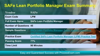 [pdf] SAFe Lean Portfolio Manager (LPM) Exam | Q & A | PDF