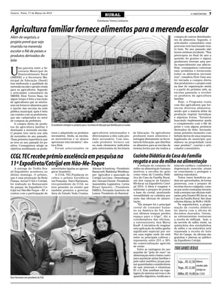 Quarta - Feira, 17 de Março de 2010
                                                                                                        RURAL                                                                                O REPÓRTER         7
                                                                                               Estefania Vieira Linhares


Agricultura familiar fornece alimentos para a merenda escolar
Além de vegetais, o                                                                                                                                                           compra de outros distribuido-
                                                                                                                                                                              res de alimentos. Segundo, o
projeto prevê que seja                                                                                                                                                        articulador comunitário esse
inserido na merenda                                                                                                                                                           processo tem funcionado mui-
                                                                                                                                                                              to bem. No ano passado não
escolar o filé de peixes e                                                                                                                                                    houve nenhum incidente. “Nos
produtos derivados do                                                                                                                                                         preocupou no final do ano a
                                                                                                                                                                              questão do granizo e alguns
leite                                                                                                                                                                         produtores tiveram uma per-
                                                                                                                                                                              da especialmente nas alfaces.


U
       ma parceria entre a Se-                                                                                                                                                Hoje, conseguimos contornar
       cretaria Municipal de                                                                                                                                                  esse problema e fornecendo
       Desenvolvimento Rural                                                                                                                                                  todos os alimentos necessá-
(SMDER) e a Secretaria Mu-                                                                                                                                                    rios”, ressaltou Eloir. Esse ano
nicipal de Educação (Smed)                                                                                                                                                    foi iniciada a compra direta
tem melhorado a qualidade da                                                                                                                                                  dos produtores e o projeto está
merenda escolar e gerado renda                                                                                                                                                na fase de organização ainda
para os agricultores. Segundo                                                                                                                                                 e a partir do próximo mês, as
o articulador comunitário da                                                                                                                                                  escolas passarão a receber
SMDER, Eloir Torres Haas, há                                                                                                                                                  os produtos da agricultura
algum tempo é feita a inscrição                                                                                                                                               familiar.
de agricultores que se interes-                                                                                                                                                  Hoje, o Programa conta
sem em fornecer alimentos para                                                                                                                                                com dez agricultores que for-
o lanche das escolas da rede                                                                                                                                                  necem diversos alimentos,
pública municipal, após é feito                                                                                                                                               sendo que a maioria deles da
um contato com os produtores,                                                                                                                                                 produção vegetal, hortaliças
que são cadastrados no setor                                                                                                                                                  e algumas frutas. “Estamos
de compras da prefeitura.                                                                                                                                                     buscando implementar ainda
    A compra direta de produ-                                                                                                                                                 o complemento com o filé de
                                         Os produtores entregam os produtos para a Secretaria de Educação que distribui para as escolas
tos da agricultura familiar é                                                                                                                                                 peixe e com alguns produtos
destinada a merenda escolar.                                                                                                                                                  derivados do leite. Iniciando
O projeto teve início nos mês            tores e adquirindo os produtos                  agricultores interessados e                      de Educação. Os agricultores        nesse primeiro momento com
de novembro do ano passado.              necessários. Ainda, as escolas,                 direcionamos a eles cada pro-                    produzem esses alimentos e          bebida láctea de uma empresa
“Essa primeira experiência que           as merendeiras e os alunos                      duto necessário. Com isso,                       entregam diretamente na Secre-      legalizada do município que
se teve no ano passado foi po-           aprovaram esta iniciativa”, des-                cada produtor fornece um                         taria de Educação, que distribui    elabora na propriedade rural
sitiva. Conseguimos atingir os           taca Eloir.                                     ou mais elementos indicados                      os alimentos para as escolas da     esse produto”, conclui o arti-
objetivos mobilizando os produ-             Foram selecionados os                        pela nutricionista da Secretaria                 mesma forma que ela realiza a       culador comunitário.


CCGL TEC recebe prêmio excelência em pesquisa na                                                                                          Cozinha Didática da Casa da Família
11ª Expodireto/Cotrijal em Não-Me-Toque                                                                                                   resgata o uso do milho na alimentação
                                                                                                                                              A redução do consumo do         músculo cardíaco, combatem a
    A entrega do Troféu Bra-             autoridades ligadas ao agrone-                  Ademar Schardong - Presidente                    milho na alimentação humana         degeneração muscular, atuam
sil Expodireto aconteceu no              gócio brasileiro.                               Bansicredi; Waldemar Wiedthau-                   motivou a escolha do grão           no crescimento e protegem o
último domingo. O prêmio,                   A CCGL TEC/Fundacep re-                      per- Agricultor e associado da                   como tema da Cozinha Didá-          sistema reprodutor.
que é uma promoção da Rede               cebeu o prêmio Excelência                       Cotrijal; Leo Lima – Desembarga-                 tica da Casa da Família Rural,         Todos esses benefícios po-
Pampa, Jornal O Sul e Cotrijal,          em Pesquisa. Darci Hartmann,                    dor; Giovani Cherini - Presidente                um dos espaços da Emater/           dem ser aproveitados, de forma
foi realizado no Restaurante             vice-presidente da CCGL es-                     Assembléia Legislativa; Carlos                   RS-Ascar na Expodireto Cotri-       prazerosa, com o preparo de
do parque da Expodireto Co-              teve presente no evento que                     Rivaci Sperotto - Presidente                     jal 2010. A ideia é resgatar e      receitas doces e salgadas, como
trijal em Não-Me-Toque – RS e            também premiou a governa-                       FARSUL; Fernando Guerreiro de                    estimular o preparo de pratos       as que serão ensinadas durante
contou com a participação de             dora do Estado Yeda Crusius,                    Lemos- Presidente do Banrisul.                   a base do cereal, mostrando         toda a semana nas oficinas reali-
                                                                                                                                          versatilidade na culinária por      zadas pela Emater/RS-Ascar, na
                                                                                                                                          meio das oficinas de alimen-        Casa da Família Rural. São duas
                                                                                                                                          tação.                              edições diárias, às 9h30 e 14h30.
                                                                                                                                              “Ele sempre foi o principal        Na segunda-feira, a progra-
                                                                                                                                          cereal de consumo huma-             mação da cozinha didática
                                                                                                                                          no na América do Sul, mas           foi aberta com a oficina de
                                                                                                                                          nos últimos tempos perdeu           docinhos dourados. Ontem,
                                                                                                                                          espaço para o trigo”, diz a         as extensionistas ensinaram
                                                                                                                                          coordenadora das oficinas,          a receita do milhopã, hoje, a
                                                                                                                                          a extensionista Ana Maria           do sorvete de milho verde, na
                                                                                                                                          Knoff. A iniciativa de resgatar     quinta-feira dos enroladinhos
                                                                                                                                          esta aplicação do milho ganha       de milho e na sexta-feira será
                                                                                                                                          significado especial por ser        repassada a receita do bolo
                                                                                                                                          em uma região onde ele está         Flor do Campo. As oficinas são
                                                                                                                                          entre os principais cultivos –      gratuitas e abertas ao público
                                                                                                                                          representa entre 25% e 30%          da Expodireto Cotrijal.
                                                                                                                                          da comercialização agrícola
                                                                                                                                          de verão.
                                                                                                                                              Entre as vantagens do uso       IndIcadores ruraIs
                                                                                                                                          popular do “grão de ouro” na
                                                                                                                                          alimentação está o baixo custo
                                                                                                                                          para aquisição pelas famílias e
                                                                                                                                          pelo valor nutritivo, já que pos-      Soja....R$ 32,50 Valores
                                                                                                                                          sui quantidades consideráveis                          cotados pela
                                                                                                                                          de sais minerais e vitaminas           Trigo...R$ 22,00
                                                                                                                                          B1 e E. Elas auxiliam na regu-                         Cotrijui no
                                                                                                                                          lagem do sistema nervoso e do          Milho..R$ 14,00 dia 13/03
Darci Hartmann vice-presidente da CCGL                                                                                                    aparelho digestivo, tonificam o
 