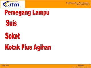Insititut Latihan Perindustrian
Bukit Katil , Melaka
Disediakan :
Mohd Khairul Anuar Bin Kassim
Single Phase
 