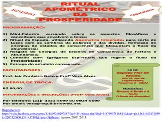 Disponível em
https://www.facebook.com/events/131899360297887/?ref=2#!/photo.php?fbid=448769075185140&set=pb.14614987878039
6.-2207520000.1361457391&type=3&theater. Acesso: 20/01/2013
 