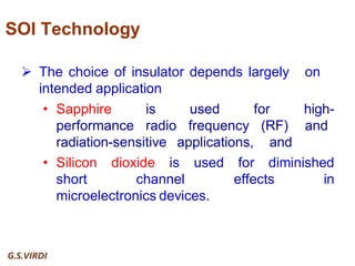 Silicon-On-Insulator (SOI) Technology: Fabrication, Device Effects ...