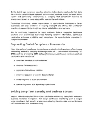 The Importance of Continuous Monitoring in Modern Compliance | PDF