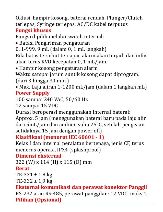 [Pdf] Syringe Pump Terumo TE-331 dan TE-332