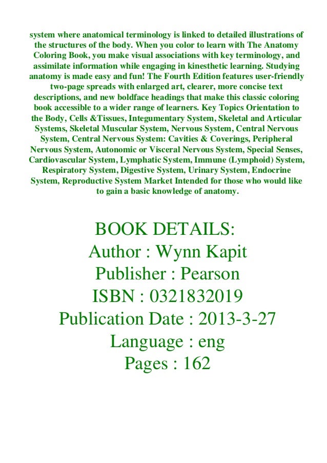 Download Pdf The Anatomy Coloring Book Ebook