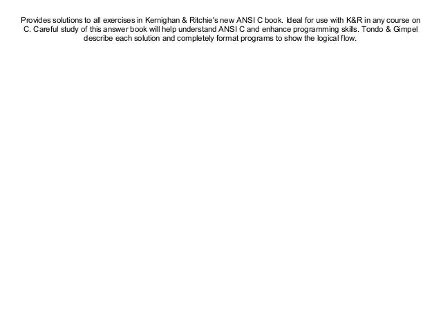 Pdf The C Answer Book Solutions To The Exercises In The C Progr