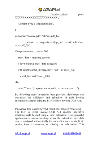PDF to Excel Invoice OCR API For Seamless Invoice Data Extraction | DOCX