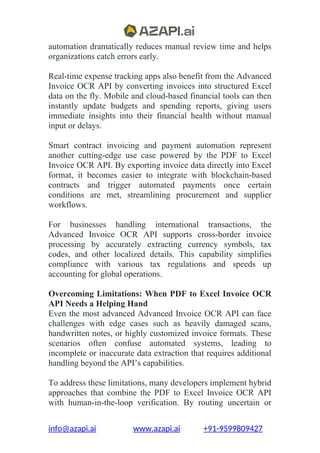 PDF to Excel Invoice OCR API For Seamless Invoice Data Extraction | DOCX