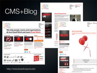 CMS+Blog




http://www.boxofcrayons.biz/
 
