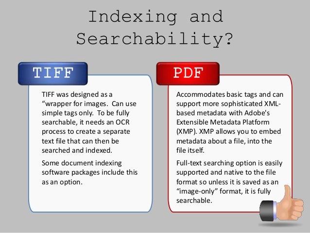 iso xmp standard of An Document Evaluation Formats TIFF, PDF Scanning File vs.