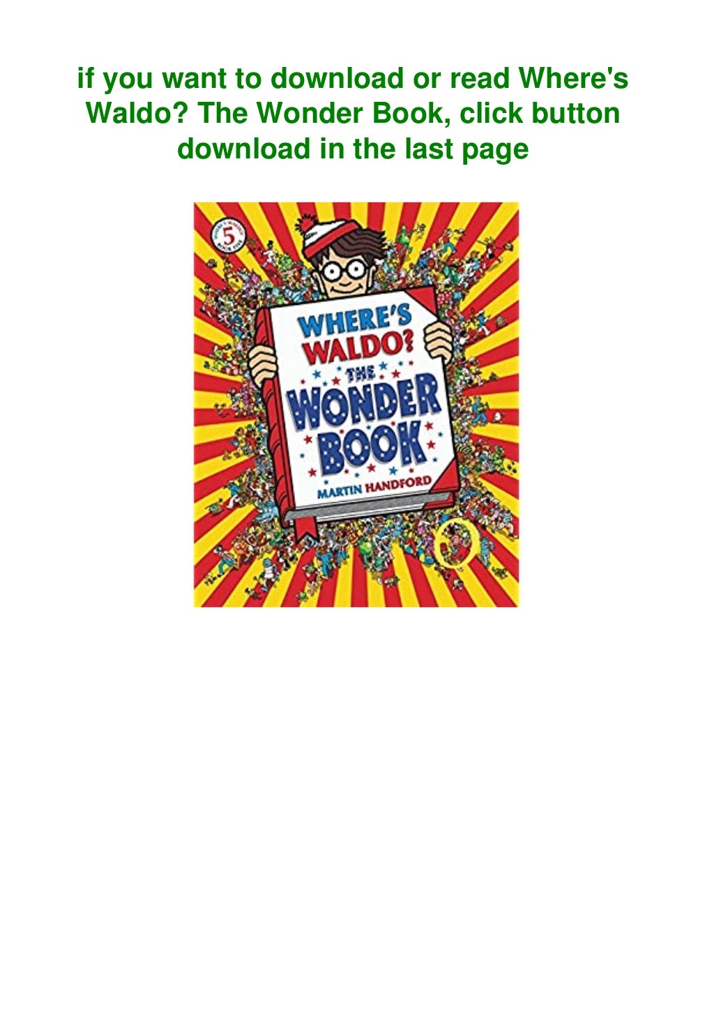 PDF) Where's Waldo The Wonder Book Full Book