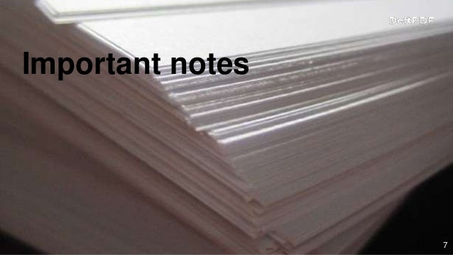 Important notes
7
 