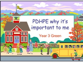 PDHPE why it’s
important to me
   Year 3 Green
 