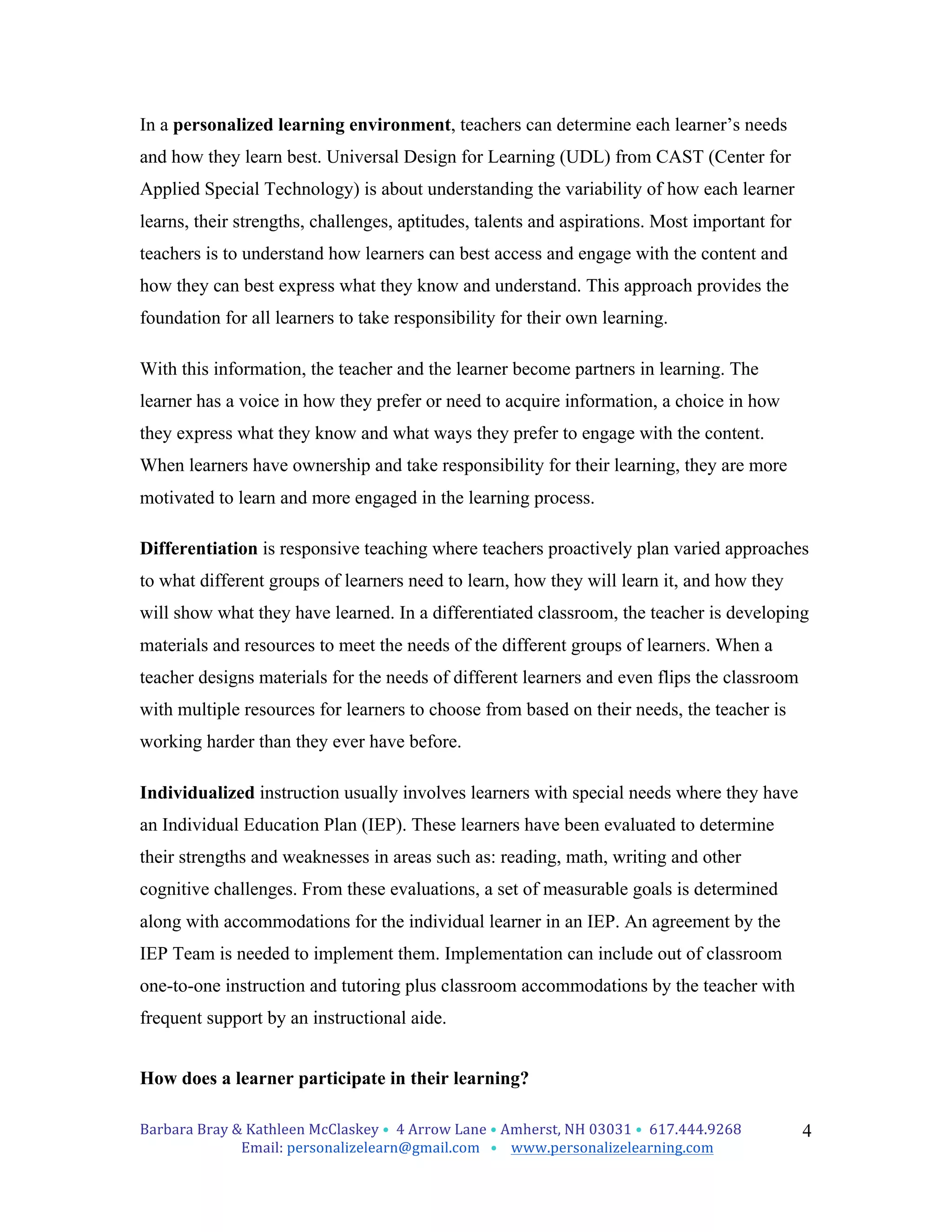 Personalization vs. Differentiation vs. Individualization Report-v3 | PDF