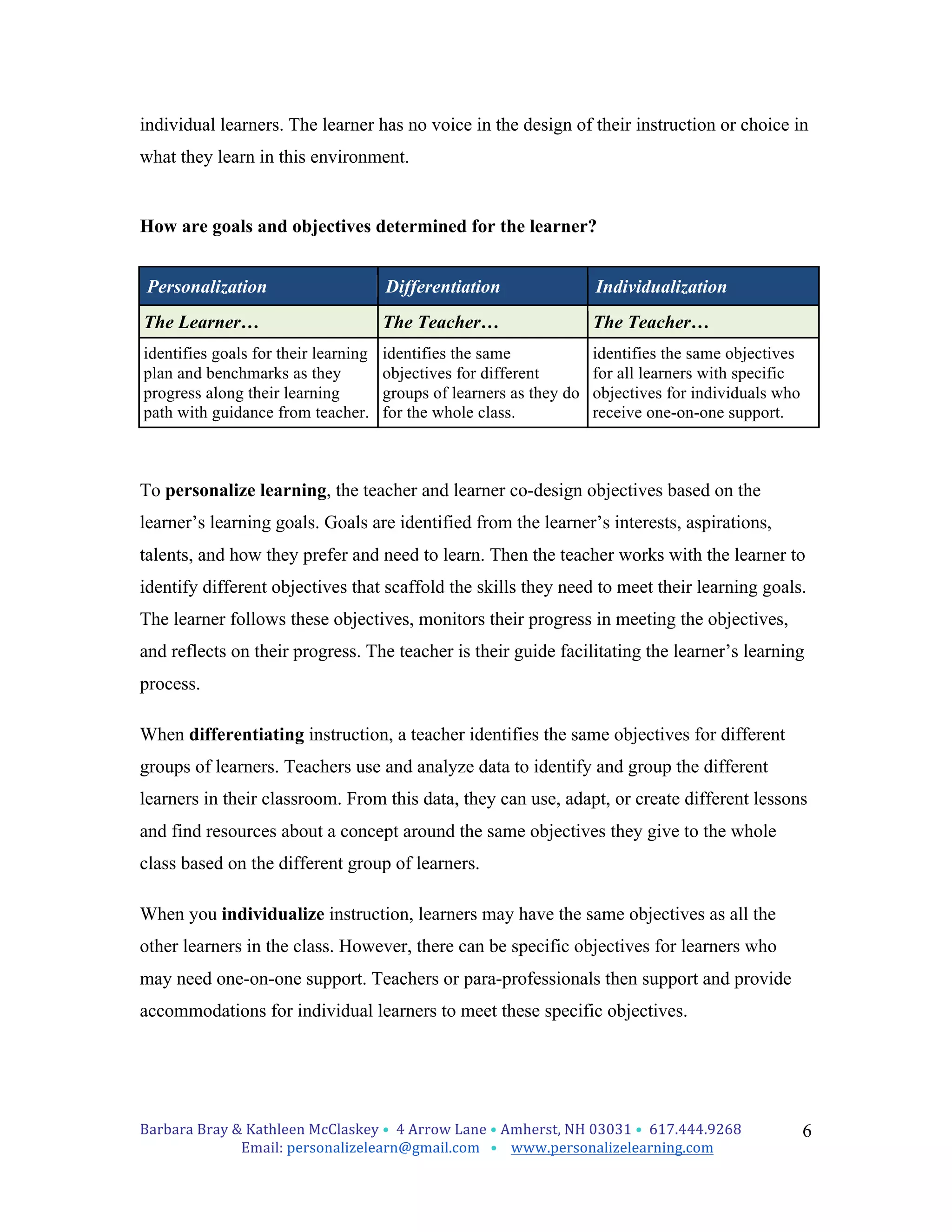 Personalization vs. Differentiation vs. Individualization Report-v3 | PDF