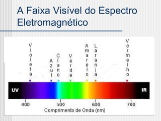A Faixa Visível do Espectro
Eletromagnético
 