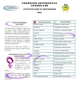 PROXECTO DOCUMENTAL
INTEGRADO
ACTIVIDADES 25 NOVEMBRO
2015
 