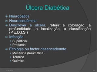 PrevençãoTratamento da patologia não ulcerativa no doente de riscoCalosidadesAnidroseOnicomicoses, onicogrifose, oniconiquiaDermatomicosesDeformações ósseas30-03-201033