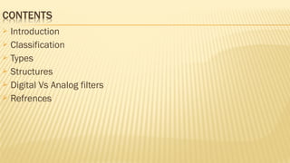 Digital Filter Classification digital filters | PPT