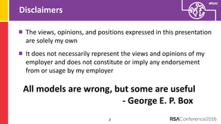Understanding The Security Vendor Landscape Using the Cyber Defense Matrix (RSA Conference 2016)