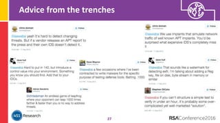 Advice from the trenches
27
 