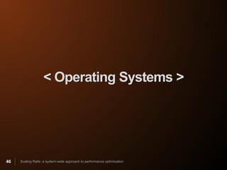 < Operating Systems >




46   Scaling Rails: a system-wide approach to performance optimization
 