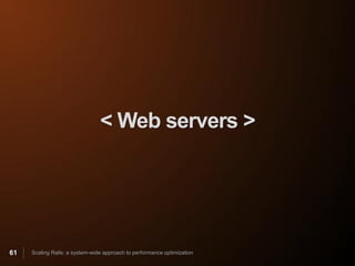 < Web servers >




61   Scaling Rails: a system-wide approach to performance optimization
 