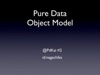 Pure Data
Object Model


    @PdKai #2
    id:nagachika
 