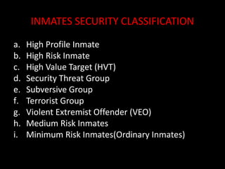 High Risk Inmate Picture Example PDL commitment process for educational purposes | PDF