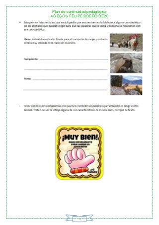 Plan de continuidad pedagógica
4C ESC 6 FELIPE BOERO DE20
3
 
