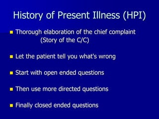 Hpi Questions PD Lecture 1 - Med History physical diagnosis | PDF