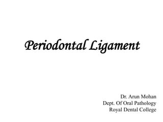 Periodontal Ligament
Dr. Arun Mohan
Dept. Of Oral Pathology
Royal Dental College
 