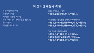 뉴스 빅데이터의 개념
자연어처리 이론
빅카인즈 이용 데이터 수집
뉴스 자연어처리: 기사 수준, 인용문 수준
형태소분석
워드클라우드 시각화
이전 시간 내용과 과제
인용문 형태소 분석 결과:
미세먼지_인용문형태소_5주차_박대민.xlsx
워드잇아웃 이용 인용문 형태소, 주제어 시각화
미세먼지_워드잇아웃인용문주제어_5주차_박대민.png
미세먼지_워드잇아웃인용문주제어_5주차_박대민.png
기사, 정보원, 주제 기술통계
미세먼지_기사기술통계_5주차_박대민.xlsx
미세먼지_정보원기술통계_5주차_박대민.xlsx
미세먼지_주제기술통계_5주차_박대민.xlsx
 